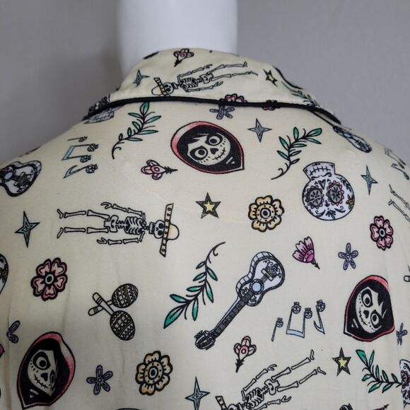 Disney Store Pixar Coco size XS pajama top women stretch skull guitar miguel - Picture 9 of 13